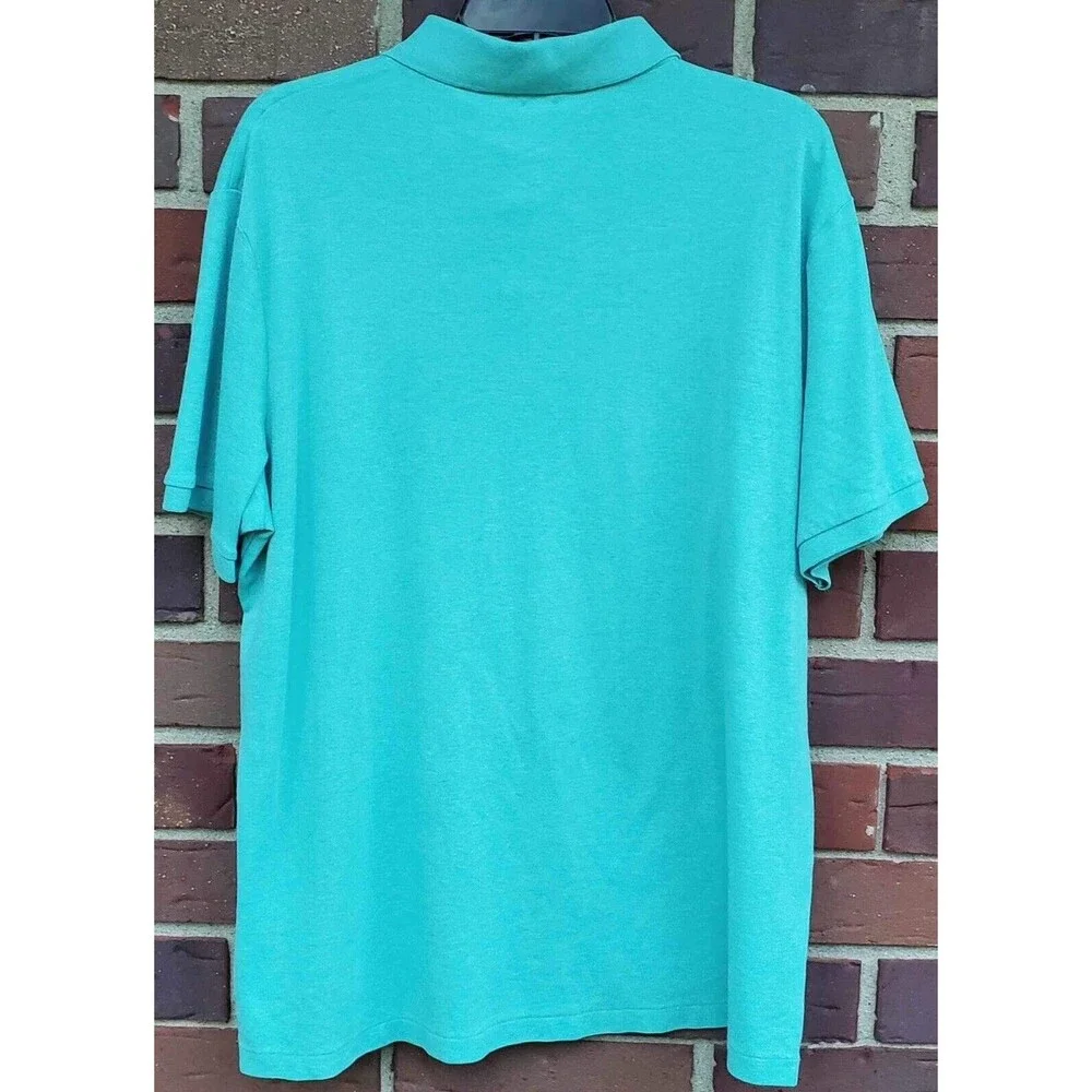 Mens RALPH LAUREN XL Short Sleeve Mint Green Polo Shirt, Classic Fit